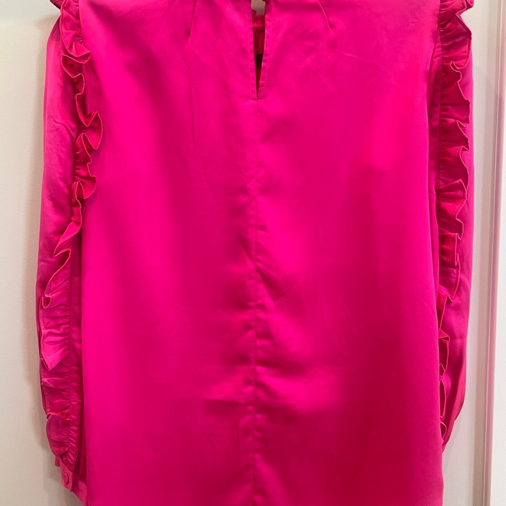 J. Crew Fuchsia Ruffle Top - Picture 2 of 3